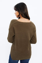 V-Neck Waffle Popcorn Sweater thumbnail 12