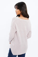 V-Neck Waffle Popcorn Sweater thumbnail 16