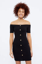 Button Front Off the Shoulder Dress thumbnail 4