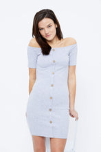 Button Front Off the Shoulder Dress thumbnail 6