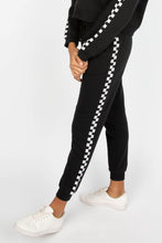 Jogger à bandes latérales damier pour femmes thumbnail 1