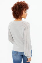 Knit Sweater with Pointelle Sleeves thumbnail 3