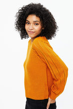 Knit Sweater with Pointelle Sleeves thumbnail 7