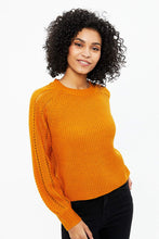 Knit Sweater with Pointelle Sleeves thumbnail 8