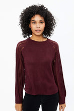 Knit Sweater with Pointelle Sleeves thumbnail 10