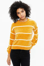 Striped Pullover Sweater with Balloon Sleeves thumbnail 10
