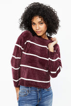 Striped Pullover Sweater with Balloon Sleeves thumbnail 12