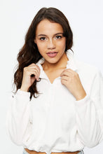 Pullover écourté en peluche à quart zip thumbnail 1