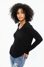 Brushed Waffle V-Neck Long Sleeve thumbnail 9