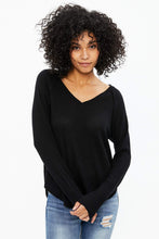 Brushed Waffle V-Neck Long Sleeve thumbnail 8