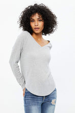Brushed Waffle V-Neck Long Sleeve thumbnail 12