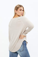 Brushed Waffle V-Neck Long Sleeve thumbnail 3