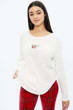Super Soft Holiday Sloth Waffle Pajama Top thumbnail 3