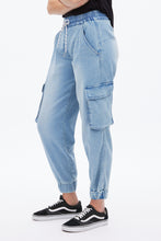 High Rise Knit Denim Cargo Jogger thumbnail 8