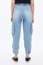 High Rise Knit Denim Cargo Jogger thumbnail 9