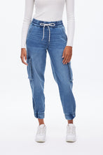 High Rise Knit Denim Cargo Jogger thumbnail 10