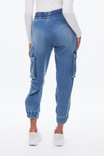 High Rise Knit Denim Cargo Jogger thumbnail 13