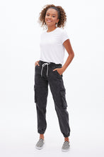 High Rise Knit Denim Cargo Jogger thumbnail 15