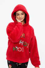 Sweat à capuche HO HO HO en sherpa thumbnail 2