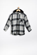 AERO Girls Hooded Plaid Button-Up Shirt thumbnail 2