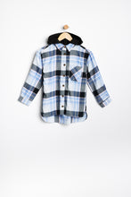 AERO Girls Hooded Plaid Button-Up Shirt thumbnail 1