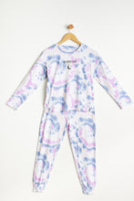 AERO Girls Super Soft Swirl Tie Dye Aéropostale Moon Crescent Graphic 2 Piece Pajama Set thumbnail 1