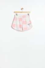 Short pyjama AERO en sherpa à carreaux Snoopy brodé pour fille thumbnail 1
