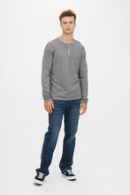 T-shirt à manches longues en coton Slub à col boutonné thumbnail 2