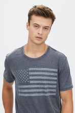 T-shirt dÃ©lavÃ© effet usÃ© Ã  imprimÃ© drapeau des Ãtats-Unis thumbnail 3