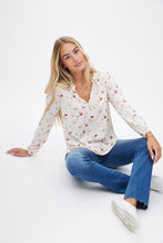 Floral Printed Balloon Sleeve Peasant Top thumbnail 2