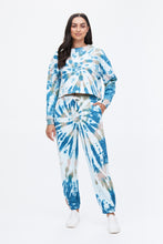 Tie Dye Crop Suede Fleece Crew Neck Sweatshirt thumbnail 6