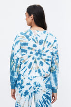 Tie Dye Crop Suede Fleece Crew Neck Sweatshirt thumbnail 7