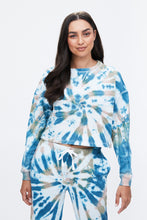 Tie Dye Crop Suede Fleece Crew Neck Sweatshirt thumbnail 5