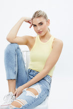 Ribbed High Neck Crop Tank Top thumbnail 1