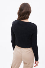 Cardigan en laine mohair pelucheux attaché à l'avant thumbnail 4