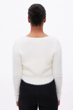 Cardigan en laine mohair pelucheux attaché à l'avant thumbnail 8