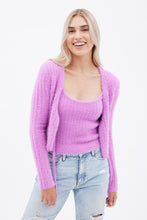 Cardigan en laine mohair pelucheux attaché à l'avant thumbnail 12