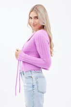 Cardigan en laine mohair pelucheux attaché à l'avant thumbnail 13