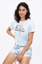 T-shirt pyjama super doux coupe court carrée à imprimé graphique Snoopy Sleep All Day thumbnail 1