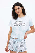 T-shirt pyjama super doux coupe court carrée à imprimé graphique Snoopy Sleep All Day thumbnail 2