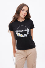 T-shirt classique à imprimé graphique Aéropostale cercle fleurie thumbnail 3