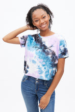 T-shirt teint noué coupe court carré super doux à imprimé graphique cursif Aéropostale thumbnail 3