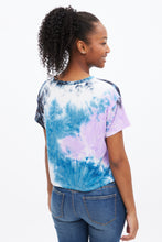 T-shirt teint noué coupe court carré super doux à imprimé graphique cursif Aéropostale thumbnail 4