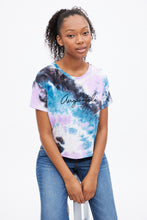 T-shirt teint noué coupe court carré super doux à imprimé graphique cursif Aéropostale thumbnail 2