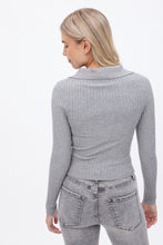 AERO Ribbed Button-Up Collar Long Sleeve Sweater thumbnail 4