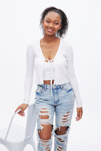 AERO Ribbed Tie-Front Long Sleeve Cardigan thumbnail 5