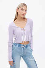 AERO Ribbed Tie-Front Long Sleeve Cardigan thumbnail 13