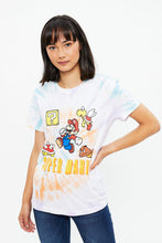 Super Mario Tie Dye Boyfriend Graphic Tee thumbnail 1