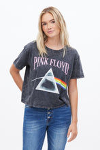 T-shirt teint noué coupe court carrée à imprimé graphique Pink Floyd thumbnail 1